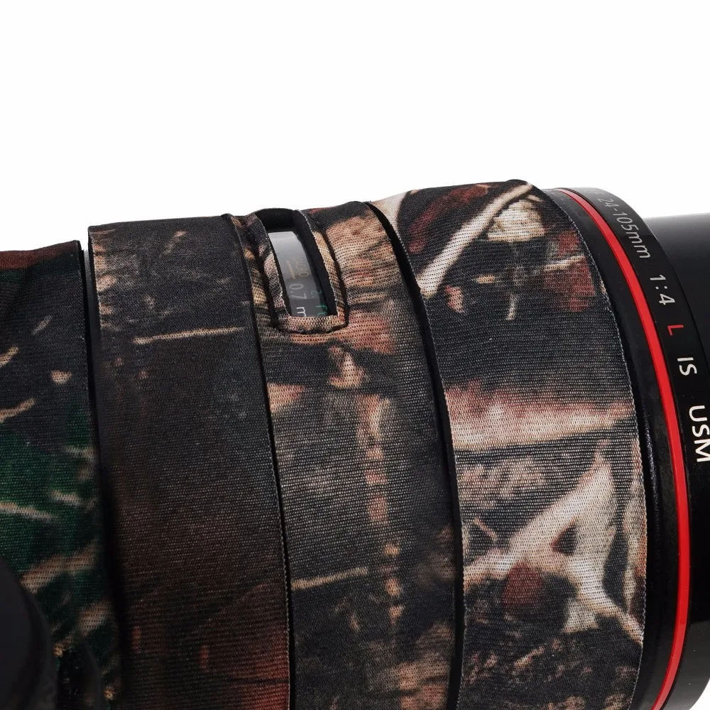 Неопрен Пистолеты Водонепроницаемый Материал покрытие для оружия Защитный чехол для Canon EF 24-105 мм F4 Костюмы Камера объектив из искусственной кожи pu камуфляжные