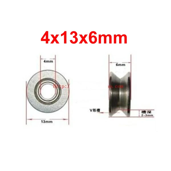 10 шт. 4 мм 624VV V паз герметичные шарикоподшипники 0,157 ''Vgroove 4x13x6 мм