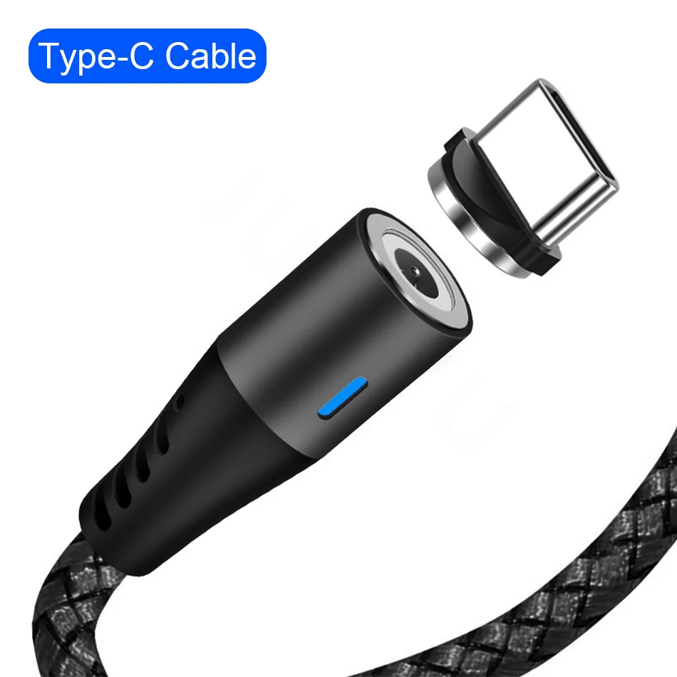 1 м/2 м Магнитный USB кабель для быстрой зарядки и передачи данных для iPhone X Xs Max XR магнитное зарядное устройство Micro usb type C кабель для samsung S10 - Цвет: Black For Type C