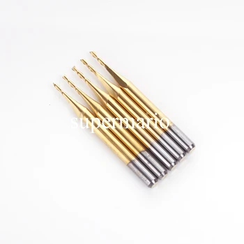 

5x 1/8'' Titanium N2 Coated Carbide CNC Double Two Flute Spiral Bits 1mm x 4mm