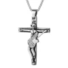 Pendentif croix guitare colliers hommes bijoux chaine acier inoxydable Crucifix chrétien Johnny Hallyday ► Photo 3/6