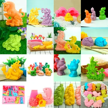 

3D salt carving ice sculpture silicone mold cartoon zodiac, sea bream, horse mould baking tools