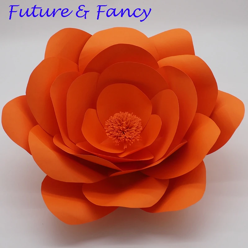 Cartulina de 45CM de color naranja para decoración de habitación de niños,  Flor de Papel gigante personalizada para fondos de boda, escaparates, 1  unidad|paper flower for wedding|flowers forflower for wedding - AliExpress