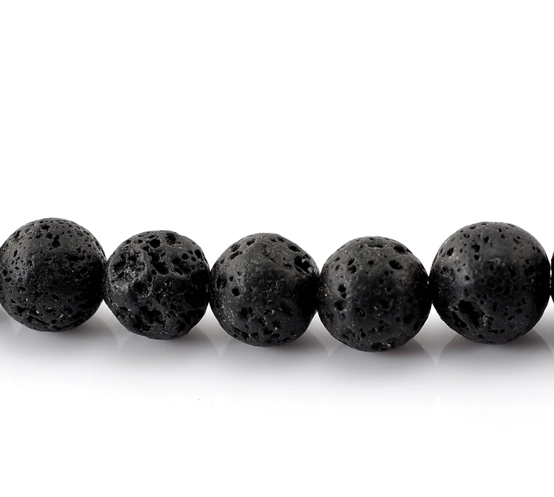 

DoreenBeads 1 Strand Black Lava Rock Loose Beads 10mm(3/8") Dia. (B21643)