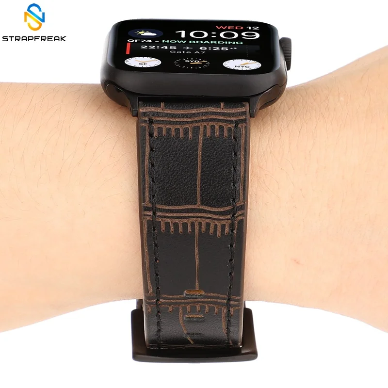 Ремешок из натуральной кожи с крокодиловым узором для часов Apple Watch Series 4 3 2 1 браслет для i Watch Band 42 мм 38 мм