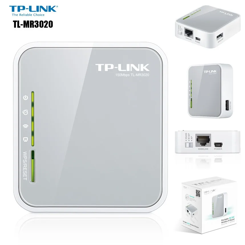 TP-LINK TL-MR3020 150 Мбит/с портативный 3g/4G беспроводной маршрутизатор Wi-Fi с функцией репитера с питанием от USB английская прошивка(логотип случайно