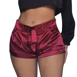 Женские сексуальные атласные Короткие женские летние повседневные шорты спортивные шорты с высокой талией короткие пляжные шорты с