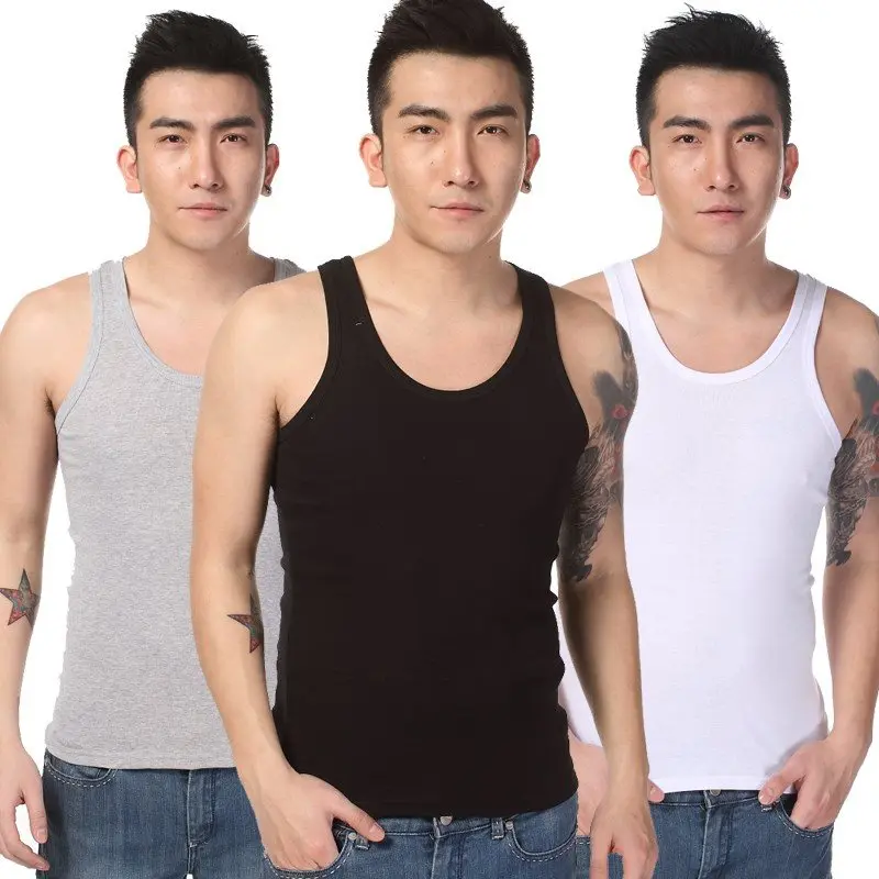 

Ready stock 2019 Summer New Men Fitness Sport Seamless Vest Workout Cotton Singlet Tops