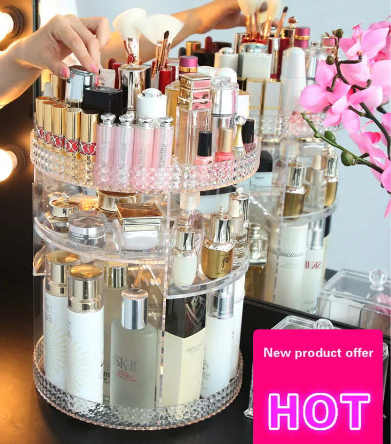 Rotating Cosmetics Storage Box Dressing Table Lipstick Skin Care