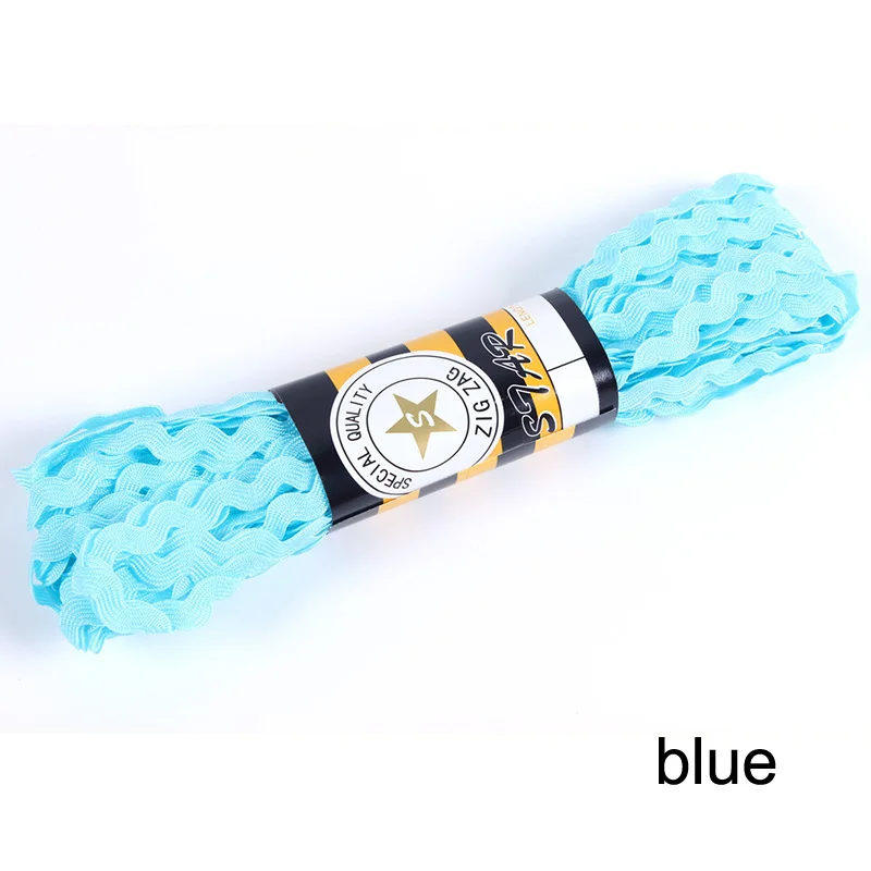15 ярдовая разноцветная териленовая лента Ric Rac Zig Zag кружевная обрезная лента для лоскутного шитья, вечерние украшения, принадлежности для рукоделия, ширина 5 мм - Цвет: blue
