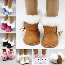 1 Pair BJD Plush Winter Snow Boots For 43cm Baby Dolls As For 18 Inch Girl Dolls Mini Shoes For Christmas Gift Toy Socks