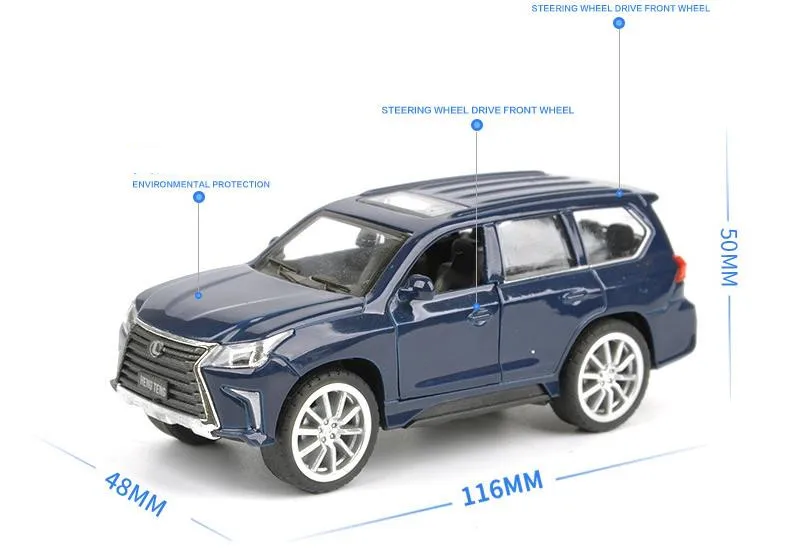 1:36 сплава отступить моделей автомобилей, высокая моделирования LX570 внедорожник M, металл, полученный литьем под давление игрушечное транспортное средство, 2 открытых коробка