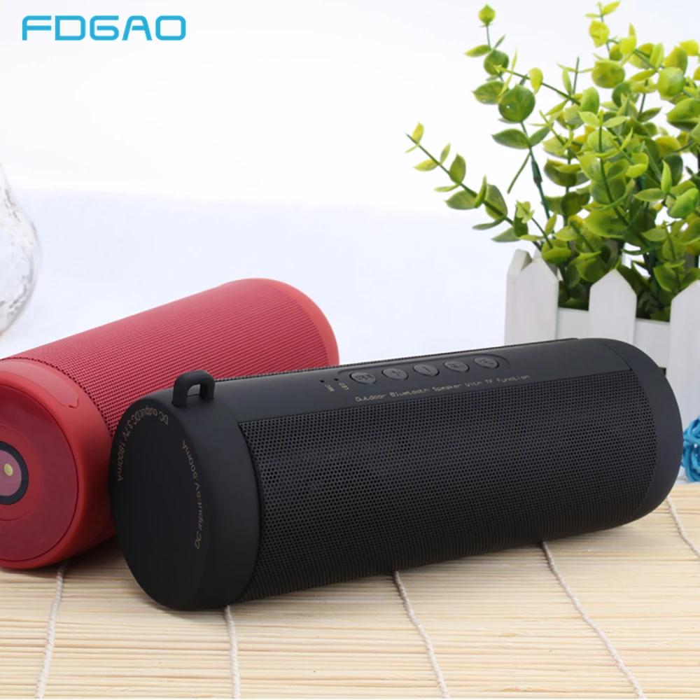 

FDGAO Waterproof Portable Outdoor Bluetooth Speaker Column HD Stereo Bass Wireless Sound Box TF/FM/MP3 Player Speakers With Mic