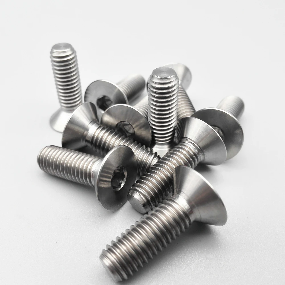 Titanium Bolts M8x25 Flat Head Motorcycle Modified Titanium Color (5)