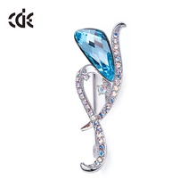 CDE Украшенные Броши со стразами для женщин Стразы ювелирные изделия элегантный роскошный синий Рождество Ретро Винтаж Новинка