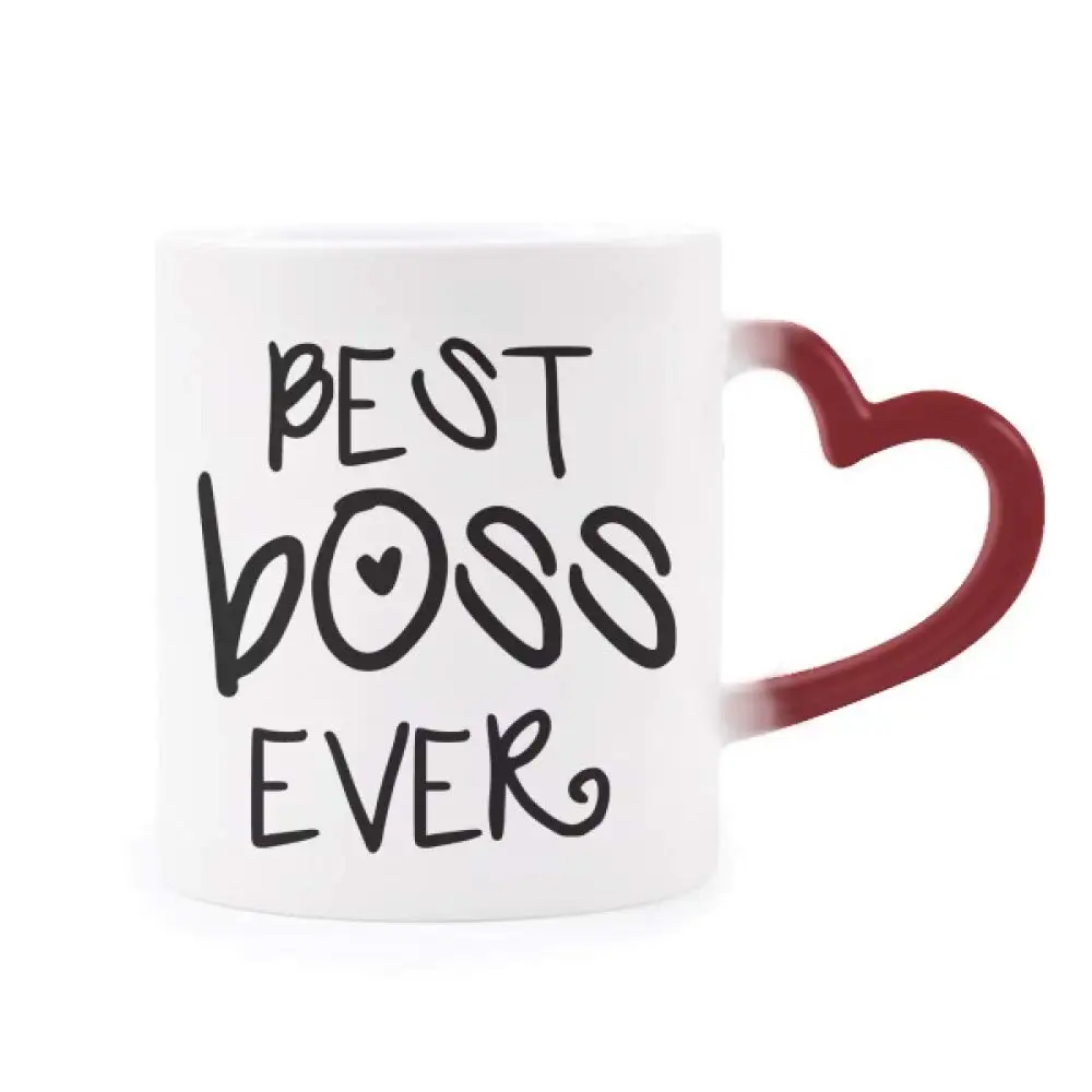 

Best Boss Ever Office Worker Words Quotes Morphing Mug Heat Sensitive Red Heart Cup