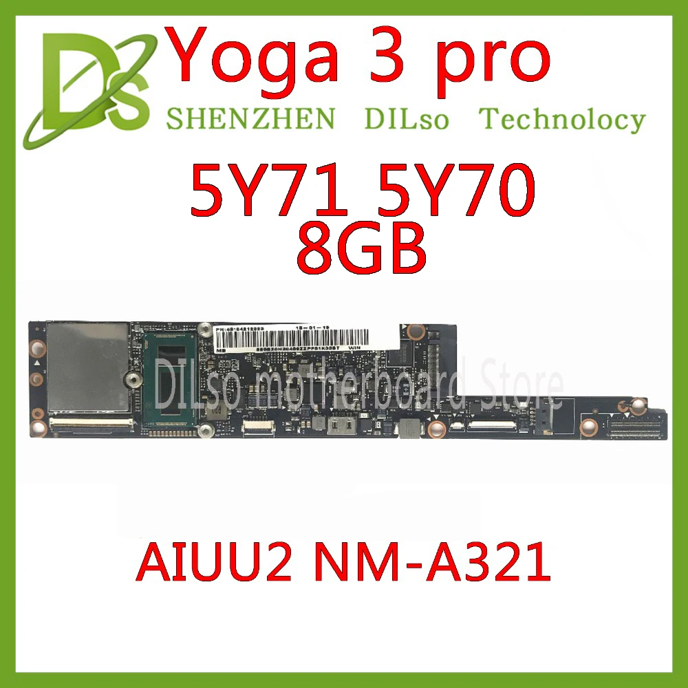 Tanie KEFU NM A321 płyta główna dla lenovo Yoga 3 pro płyta główna AIUU2 NM A321 z M 5Y71 5Y70 CPU 8GB pamięci RAM oryginalna płyta główna