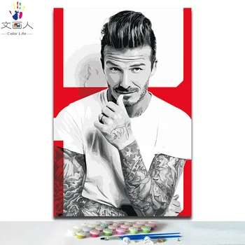 

DIY paints by numbers "David Beckham" Mr. Football star figure pictures paintings colorings by numbers with kits diy hand paint