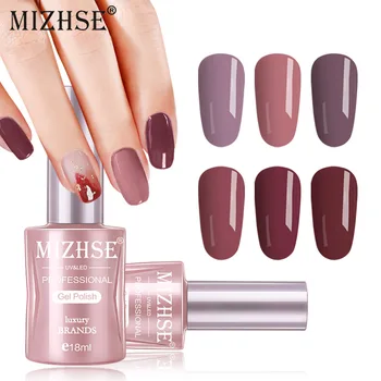 

MIZHSE Nail Polish 18ml Nude Series Varnish Polish Quick Dry Eco-friendly Nail Art Lacquer Azure 6 Colors Nail Gel