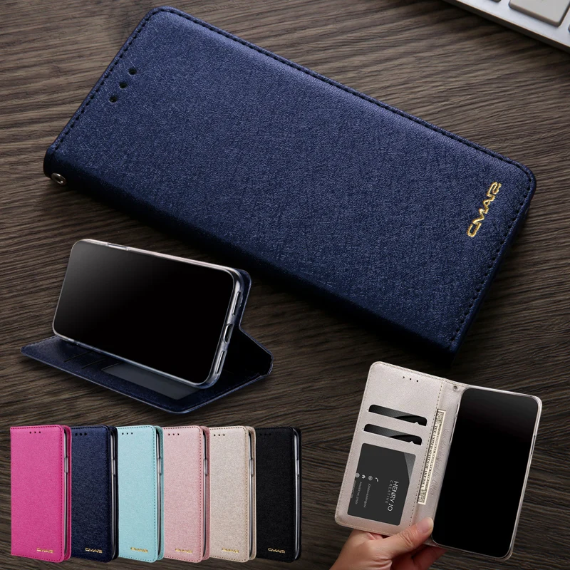 Шелковый кожаный чехол-кошелек для iPhone X XR XS со слотом карт 8 7Plus 11 Pro MaxCase с