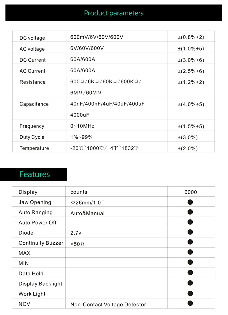 Цифровой клещи Mastech MS2109A Авто Диапазон AC DC 600A мультиметр Вольт Ампер Ом Гц температура емкость тест er тест НТС