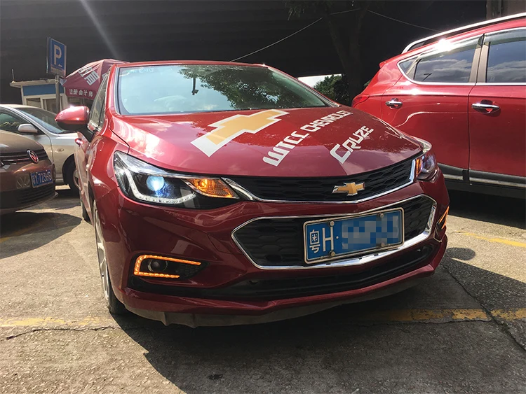 Автомобильный Стайлинг Головной фонарь для Chevrolet Cruze фары светодиодный фонарь двойной U светодиодный drl H7 hid Биксеноновые линзы ближнего света