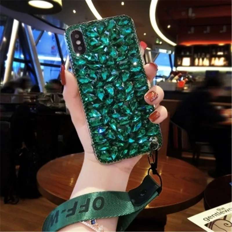 

XSMYiss Rhinestone Phone Case For Samsung Galaxy J4 J6 Plus 2018 J3 J5 J7 2017 2016 female new Korean luxury with diamond shell
