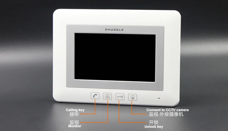 Дверной звонок ZHUDELE 1V8 домофон с 7 "сенсорным экраном ночным видением 700TVL HD для