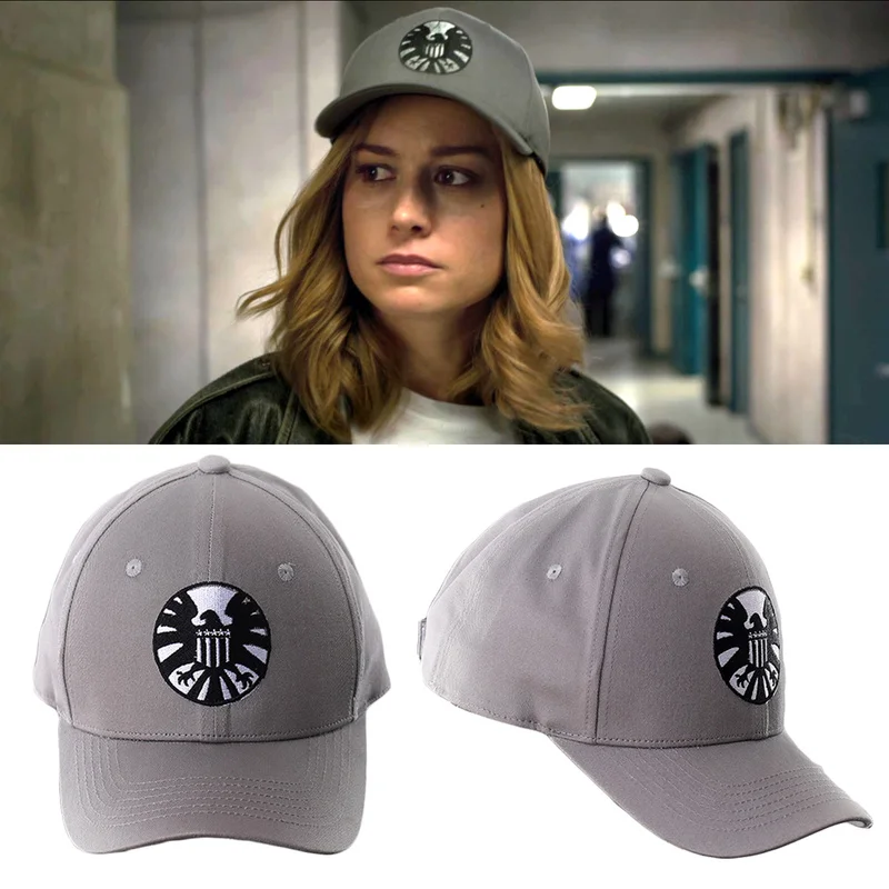 

New Captain Marvel Carol Danvers Shield Baseball Caps Adjustable Hip Hop Sun Hat