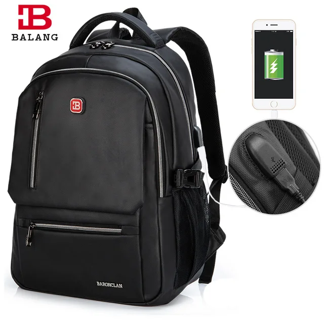 

BALANG Brand 2019 Men's School Travel Backpack Laptop Backpacks for Teenagers Notebook Backpacks Waterproof Laptop Backpack