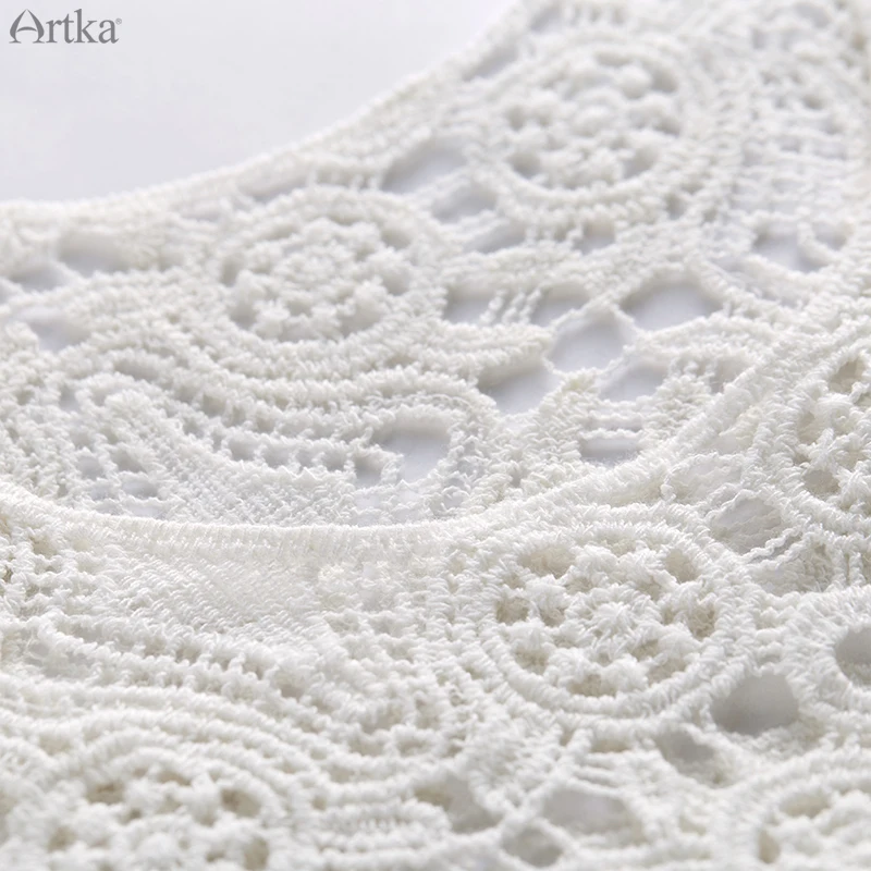 ARTKA 2018 новые летние женские 100% хлопок o образным вырезом ручной вязки без рукавов