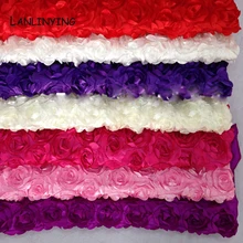 LANLINYING Новое поступление 3D атласный цветок розы Текстиль Ткань для шитья ткань ручной работы свадебные украшения ковер ткань D292