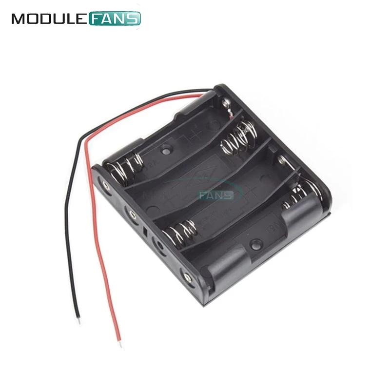 

5PCS Plastic Battery Case Storage Box Holder with Wire Leads for 4 X AA 6.0V 4AA Diy Electronic Module Diy Kit