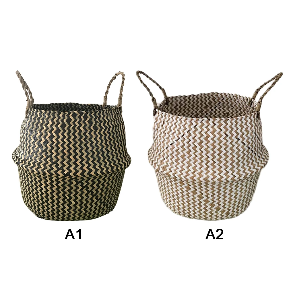 Hot Sale Rattan Wicker Basket Hanging Vase Flower Planter Basket Storage Decoration Vase Container Wicker Wall Decor