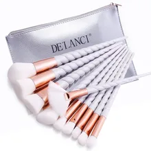 DE’LANCI 10PCS Makeup Brushes Gradient color Spiral Handle Cosmetics Make up Tools Powder Contour Foundation Eyeshadow Brush Set