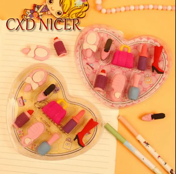 

Princess Make Up Eraser Children 'S Girl Birthday Gift Children Learning Toys Rubber Creative Style Eraser Gift Set Dd195