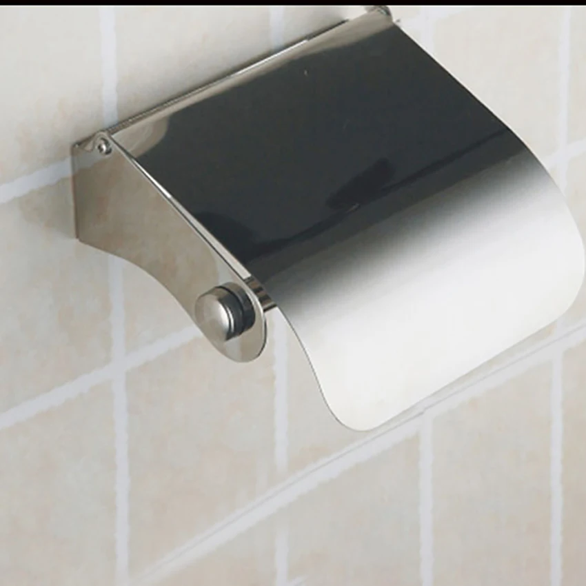 Wall Mounted Stainless Steel Paper Towel Holder Toilet Tissue Holder Roll Paper Holder Box Roll Organizer Kitchen Bathroom