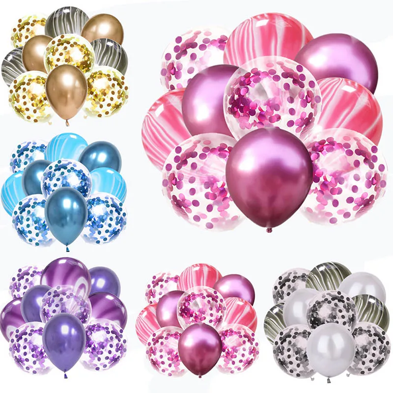 

10Pcs Mixed Gold Confetti Balloons Birthday Party Decoration Kids Adult Metallic Balloon Air Ball Birthday Ballon Decor Baloon