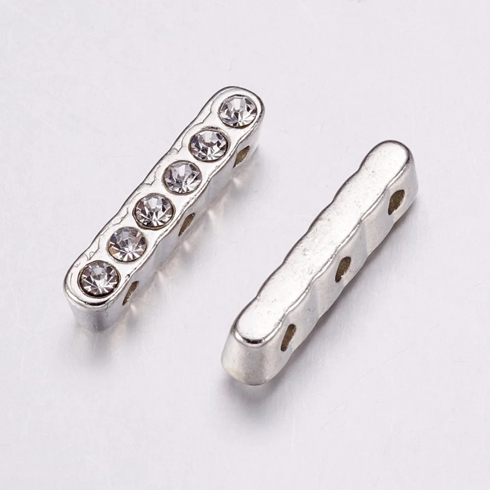 10pcs/lot Rhinestone Metal Charm Connectors 20x4x5mm Bracelet Beads