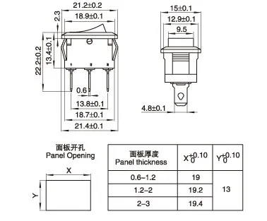 2025新作モデル 10pcs Ship 6a Switch Rocker On/off 3pin 15*21mm Switch Type 研究用機器・計測機器