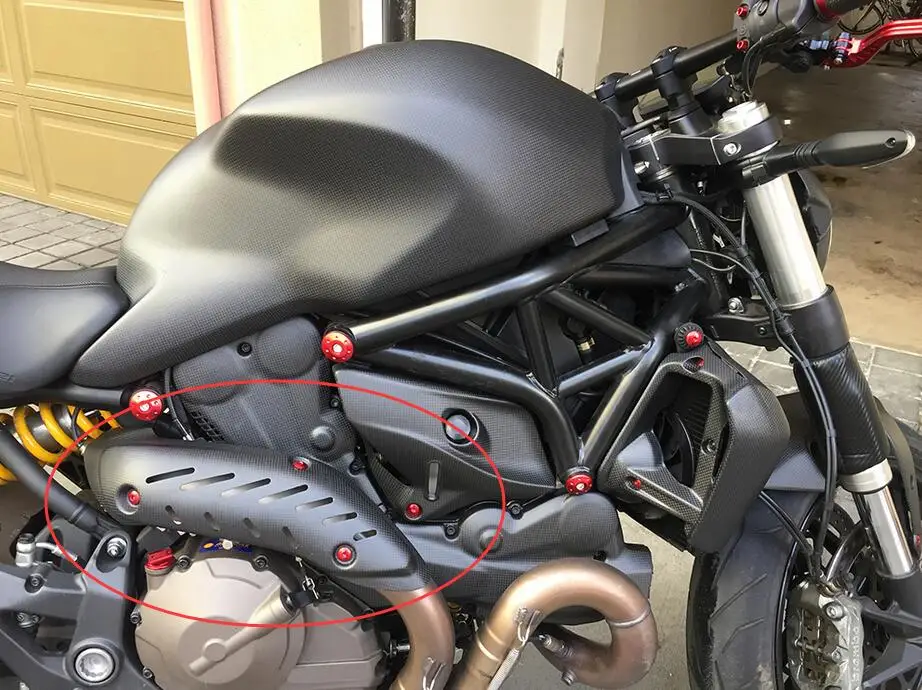 Для Ducati Monster 821 глушитель труба экранно-выхлопное устройство крышка защита глушитель крышка протектор углеродного волокна мотоцикл части