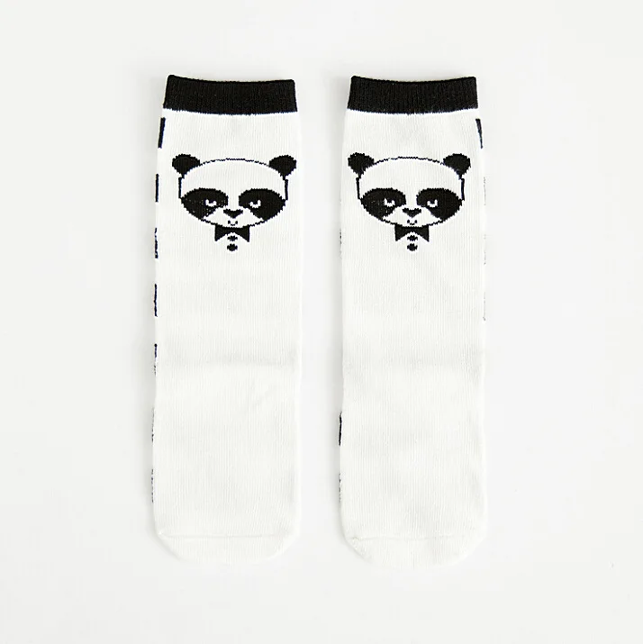 Забавные детские носки для маленьких детей Чулочно-носочные изделия для детей от 1 до 6 лет, Хлопковые гольфы Meias длинные носки Meia Sokken Calcetines, недорогие детские носки - Цвет: panda