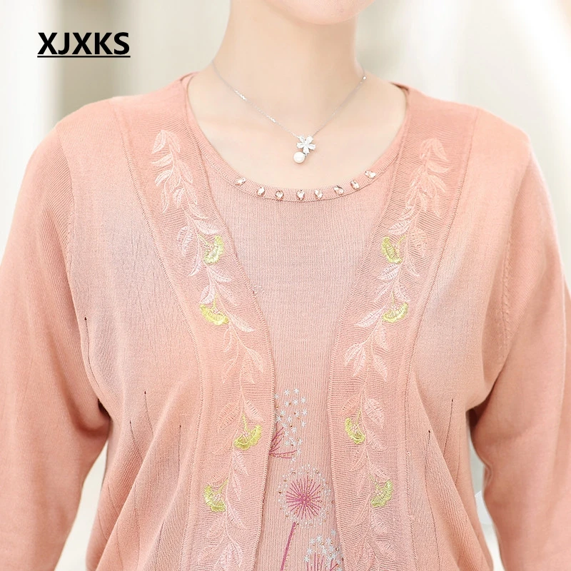 Streetwear apricot Ensemble Casual vert Tops Dames Chandail Fleurs Mode Femmes fin Imprimer Xjxks Bleu Manteau Haute Truien Ulzzang hQtxCsrd