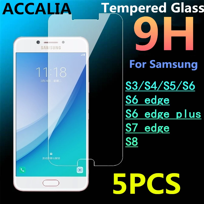5 шт Горячая продажа Закаленное стекло пленка для Samsung Galaxy S8 S5 S3 S4 S6 S6edge edge Puls S7edge S7