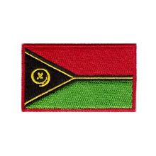 Флаг Вануату вышитые флаг патч, Одежда Ткань Вставить. Швы может быть ошпаренный и клейкий, персональный заказ