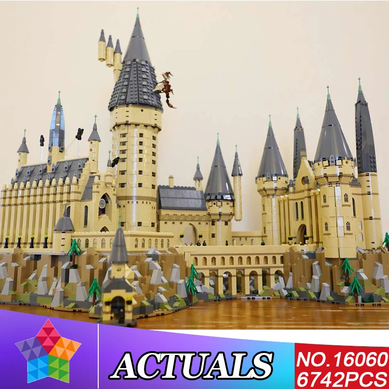 

Lepin 16060 Harry Movie Potter legoINGys 71043 Hogwarts castle Magic School Model Building blocks Bricks DIY Toy Gifts