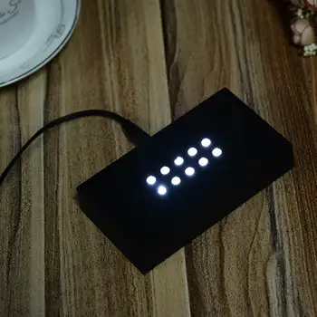 

Plastic 10 LED White Crystal Display Crafts Lamp Bases USB Night Light Lamp Base Stand AC Adapter US Plug 11x6x2cm