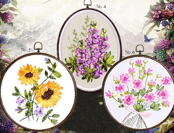 

Silk Ribbon For Embroidery Kit with Antique Frame 6 Kinds For Choice DIY Bordar Accesorios Chinese Cross Stitch broderie