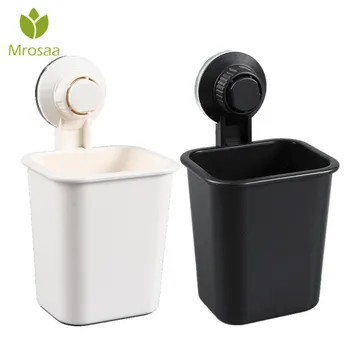 

1 PC Mrosaa Suction Cup Toothbrush Cup Holder Rack Plastic Tumbler Holder Toothpaste Storage Box for Kitchen Bathroom Toilet