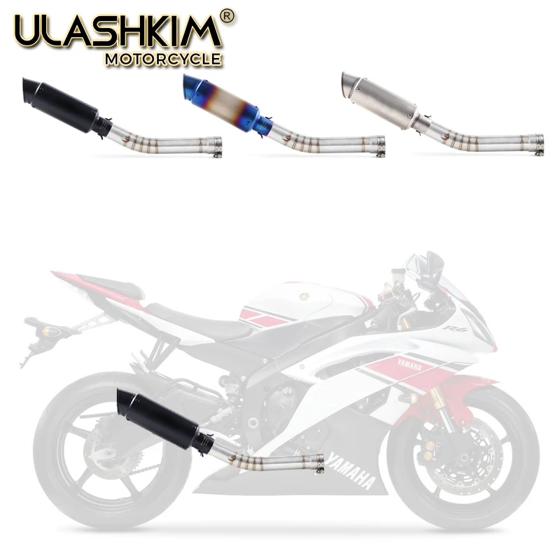 Motocicleta sistema completo de Escape silenciador Escape medio enlace contacto tubo para Yamaha YZF R6 1998 1999 2000-2004 2005